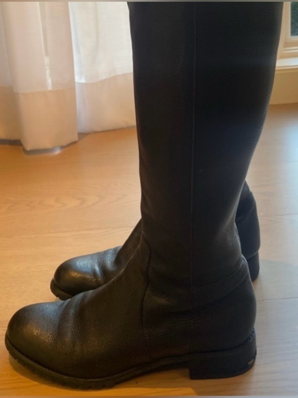 Micheal Kors Genuine Pebbled Leather Women's Black Tall Leather Boots